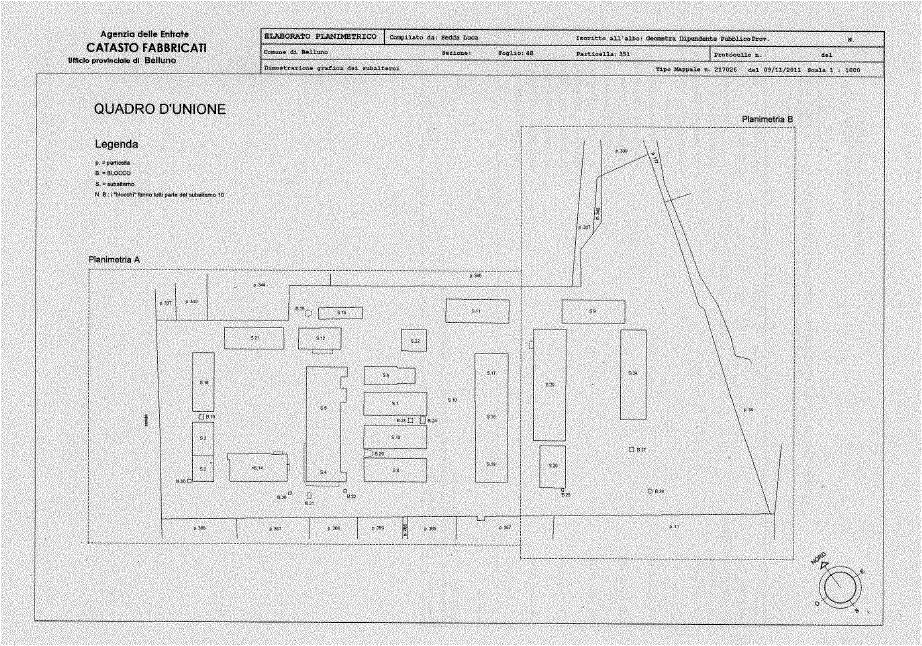 Completata la creazione dei subalterni di tutti gli immobili del compendio